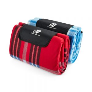red and blue picnic blankets